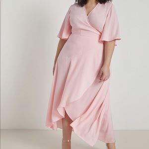 NWT Eloquii Flare Sleeve Maxi Wrap Dress